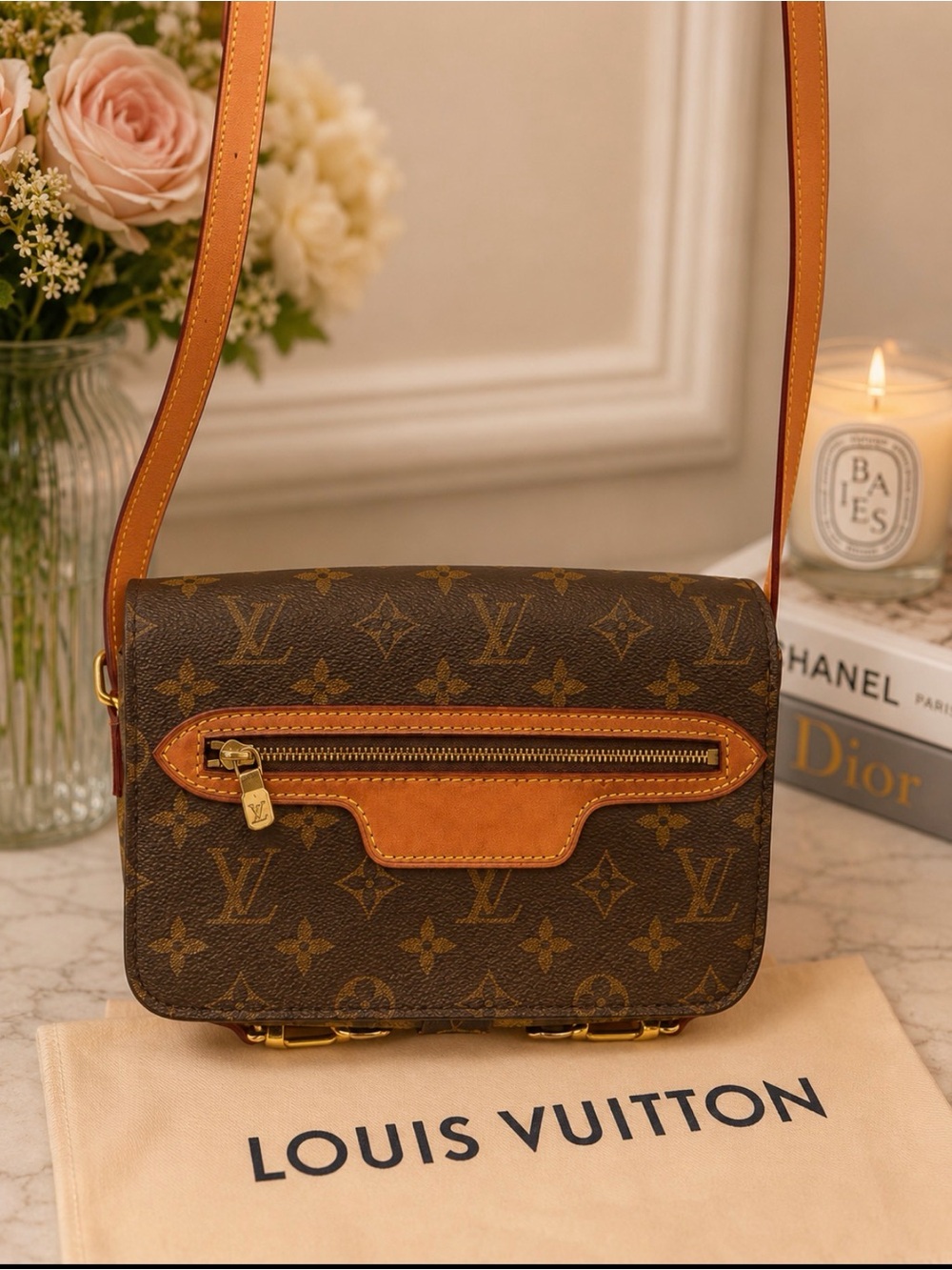 Louis Vuitton Monogram Canvas Crossbody Bag - Brown & Tan